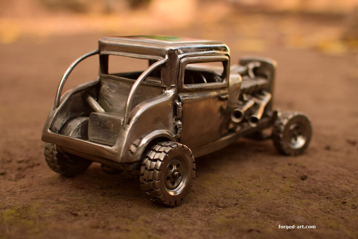 Wrought iron art Mad Max Hot Rod