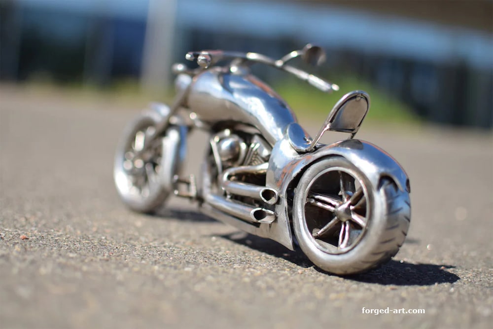 Handmade chopper - stainless steel motorcycle - photo 6