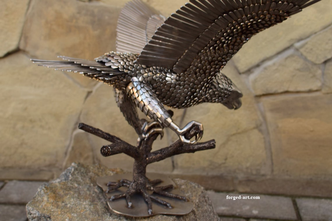 Stainless steel sculpture - Forged Eagle - photo 5