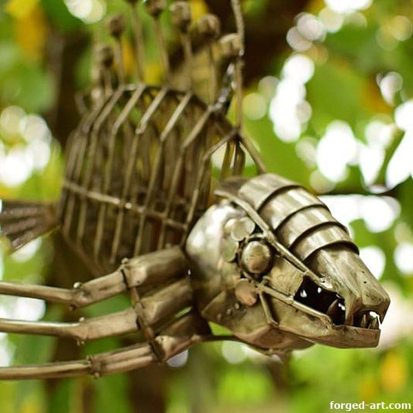 Fish skeleton - metal steampunk sculpture